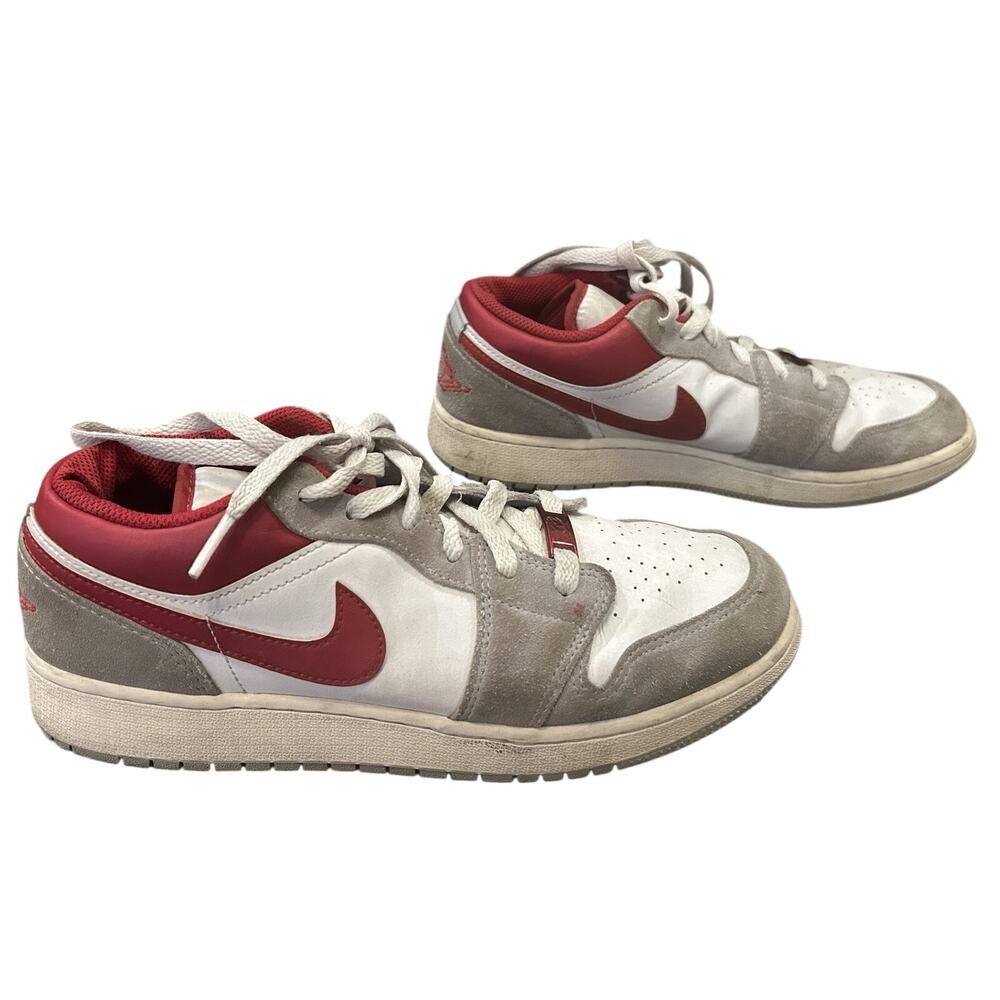 Nike Air Jordan 1 Low Light Smoke Gray & Red Shoes size 6.5Y - Picture 6 of 8